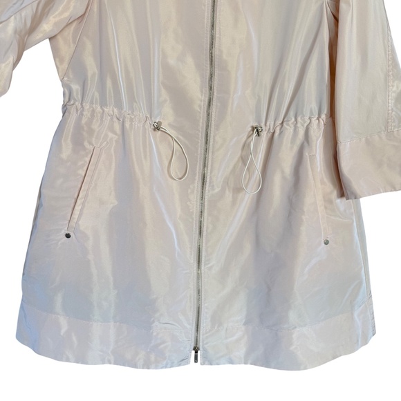 Lafayette 148 Iridescent Peach Rain Jacket Medium – Drawstring Utility Zip Coat - Picture 8 of 11